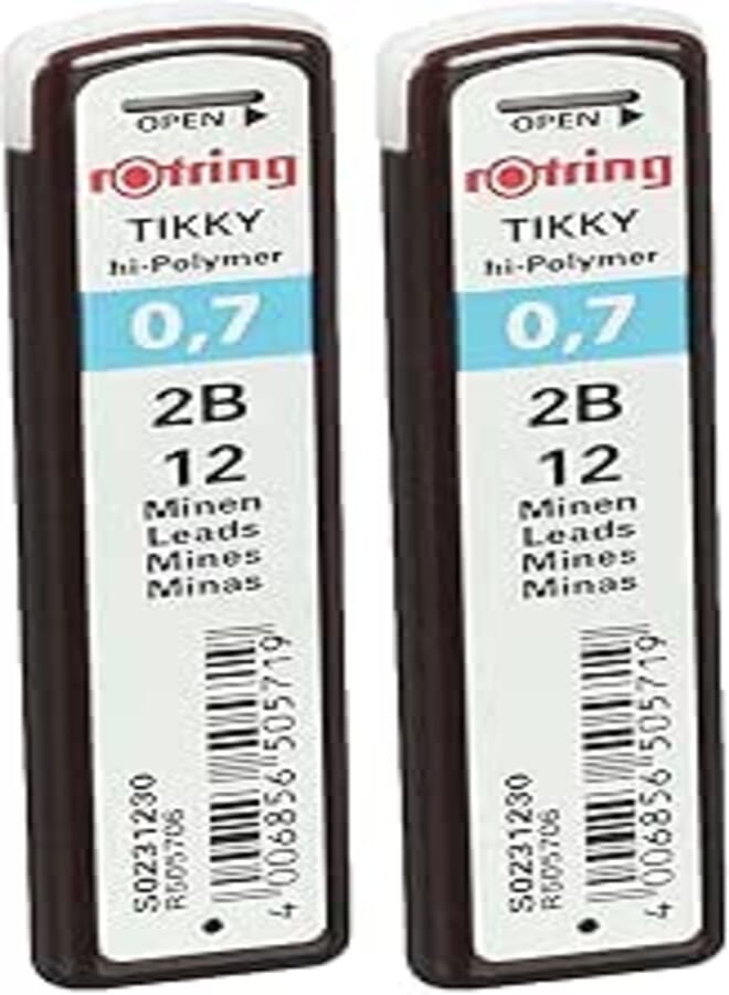 Rotring 2B Mechanical Pencil Leads (0.7mm, Pack of 2)